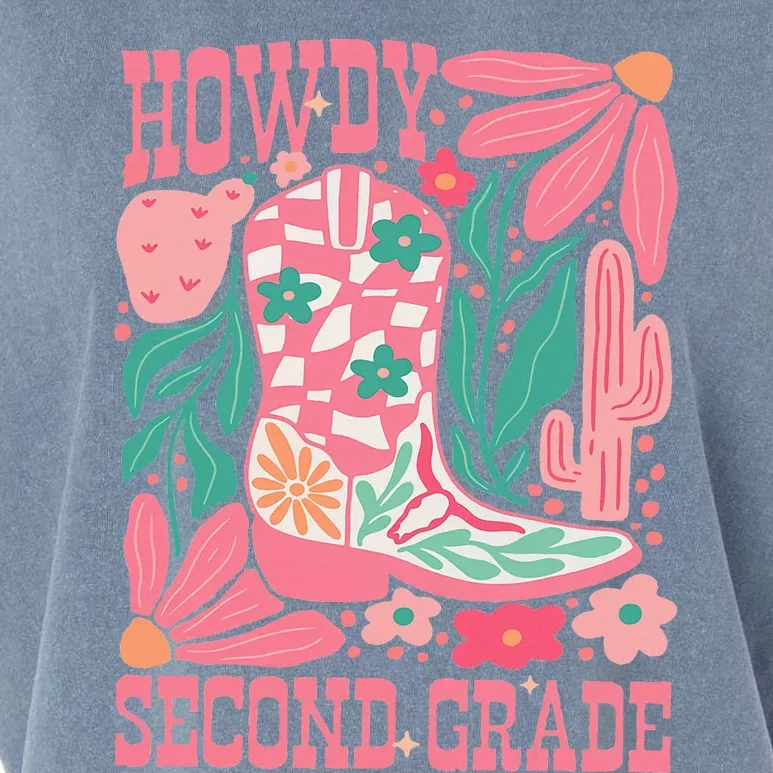 Howdy Second Grade Western 2nd Grade Teacher Cowboy Cowgirl Garment-Dyed Women's Muscle Tee