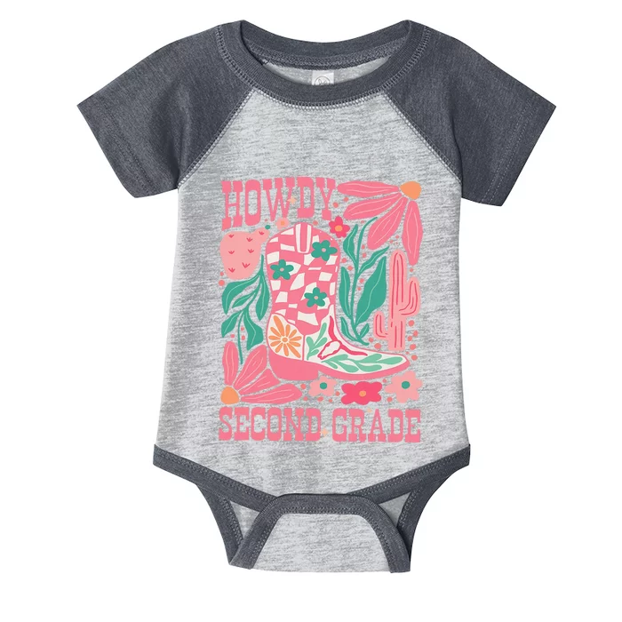 Howdy Second Grade Western 2nd Grade Teacher Cowboy Cowgirl Infant Baby Jersey Bodysuit