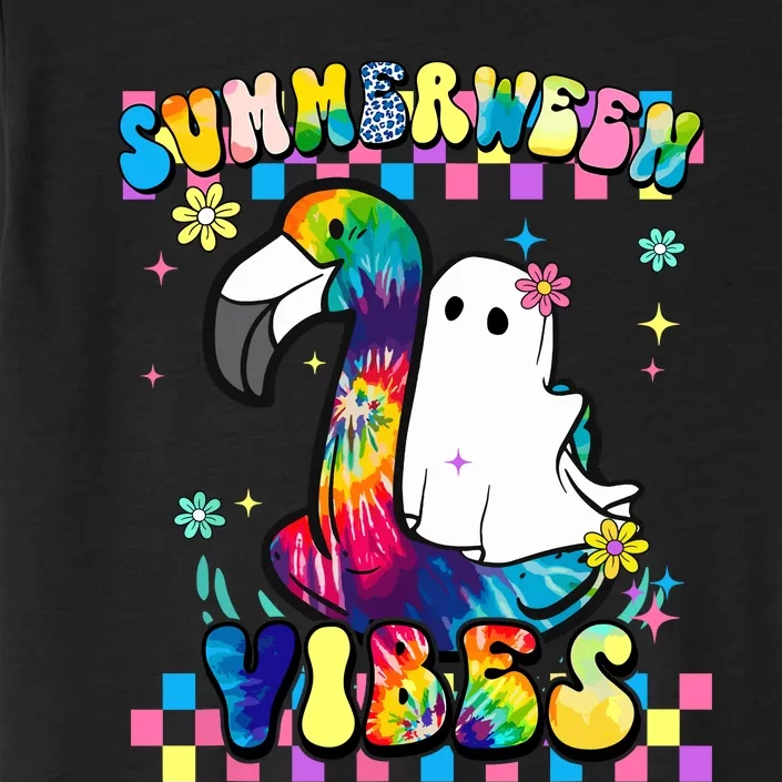 Halloween Summerween Ghost On A Pool Funny Spooky Summer ChromaSoft Performance T-Shirt