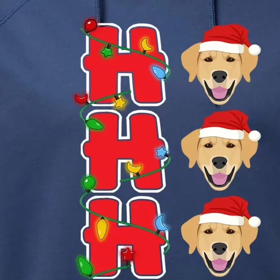 HoHoHo Santa Golden Retriever Christmas Gift Performance Fleece Hoodie