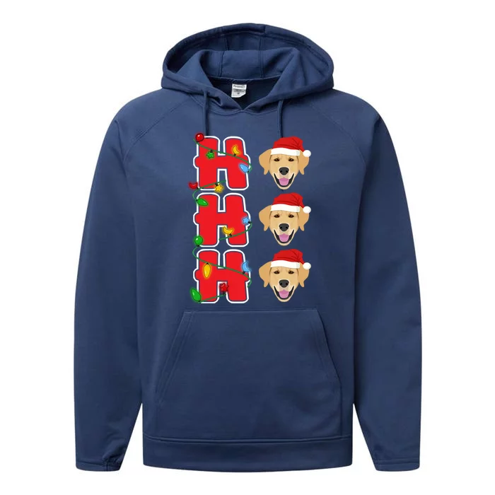 HoHoHo Santa Golden Retriever Christmas Gift Performance Fleece Hoodie