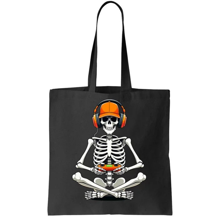 Halloween Skeleton Gamer Video Gaming Tote Bag