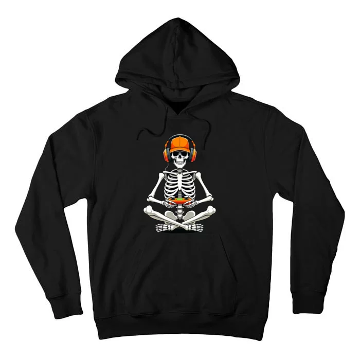 Halloween Skeleton Gamer Video Gaming Tall Hoodie