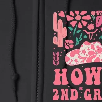 Howdy Second Grade Western Cowgirls 2nd Grade Squad Teacher Full Zip Hoodie