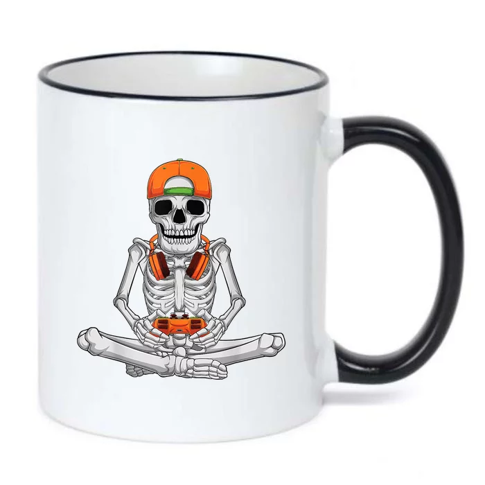 Halloween Skeleton Gamer Video Gaming Boys Black Color Changing Mug