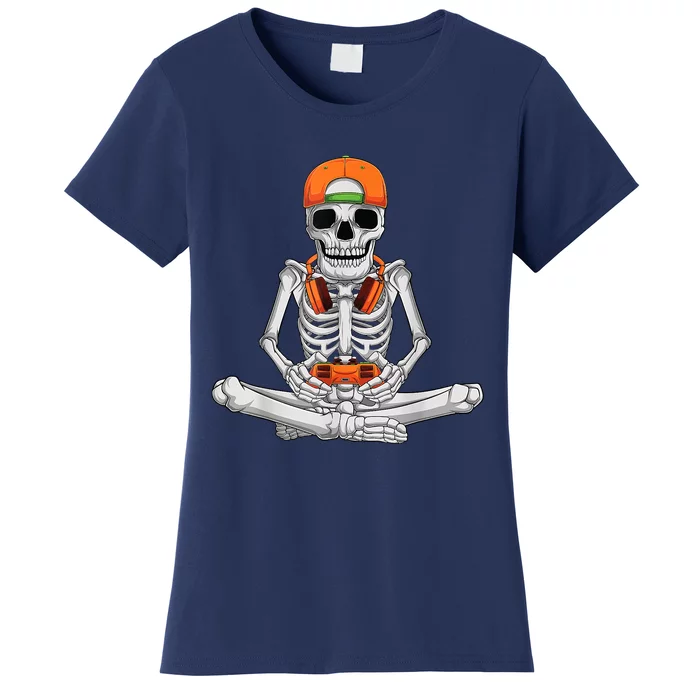 Halloween Skeleton Gamer Video Gaming Boys Women's T-Shirt