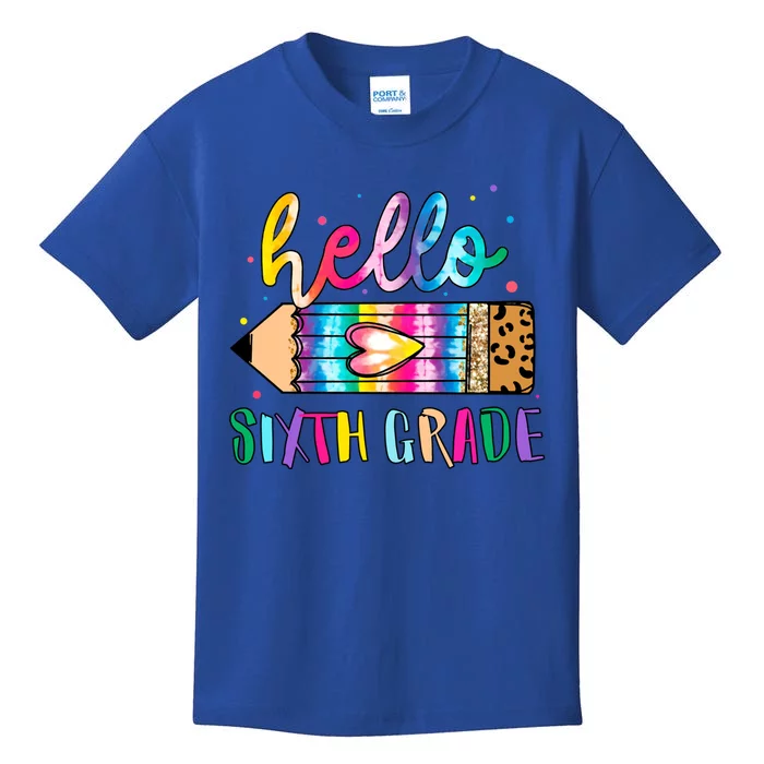 Hello Sixth Grade Tie Dye Teacher Student Back To School Gift Kids T-Shirt