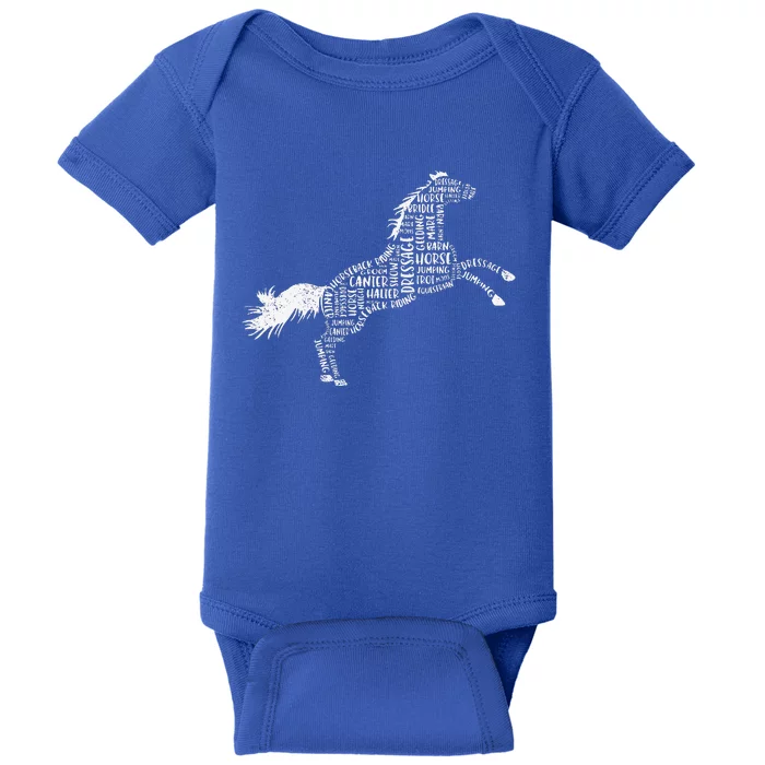 Horse Silhouette Gifts For Horse Lovers Baby Bodysuit