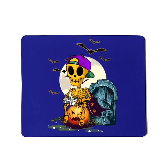 Halloween Skeleton Gamer Funny Halloween Tee For Game Lovers Cute Gift Mousepad