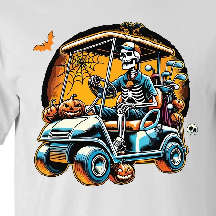 Halloween Skeleton Golf Cart Golfer Tall T-Shirt