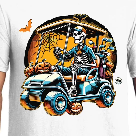 Halloween Skeleton Golf Cart Golfer Pajama Set