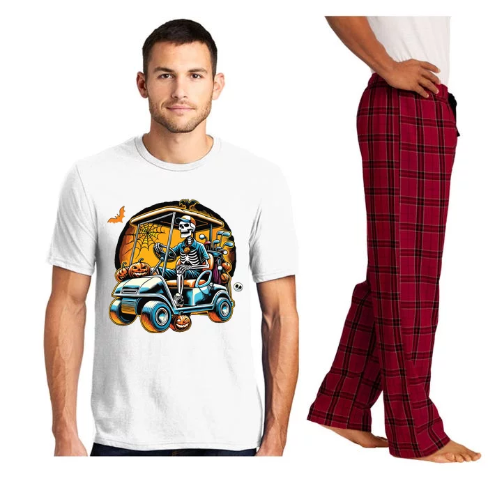 Halloween Skeleton Golf Cart Golfer Pajama Set