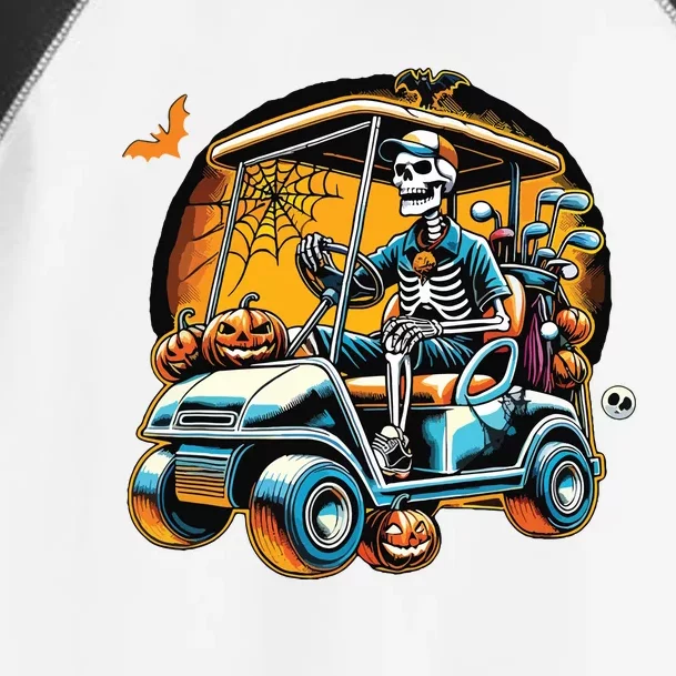 Halloween Skeleton Golf Cart Golfer Toddler Fine Jersey T-Shirt