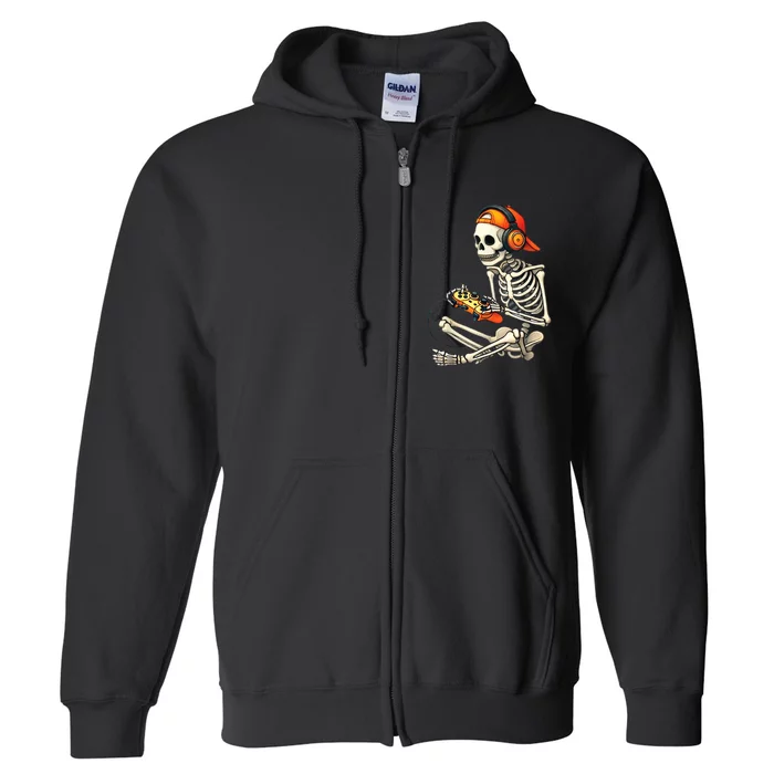 Halloween Skeleton Gamer Video Gaming Full Zip Hoodie