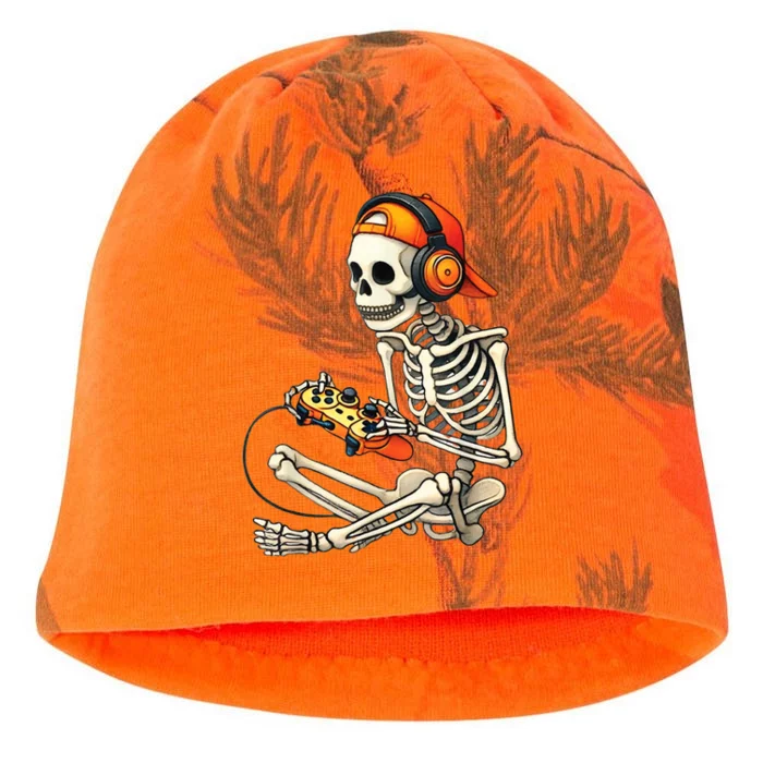 Halloween Skeleton Gamer Video Gaming Kati - Camo Knit Beanie