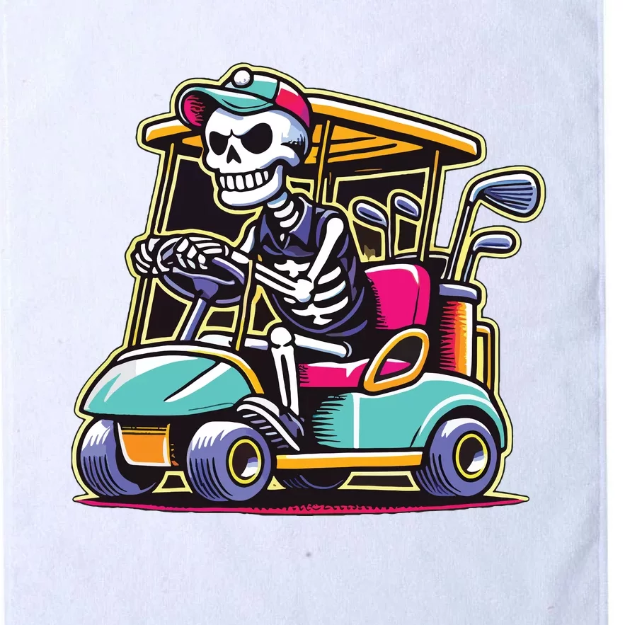 Halloween Skeleton Golf Cart Golfer Platinum Collection Golf Towel