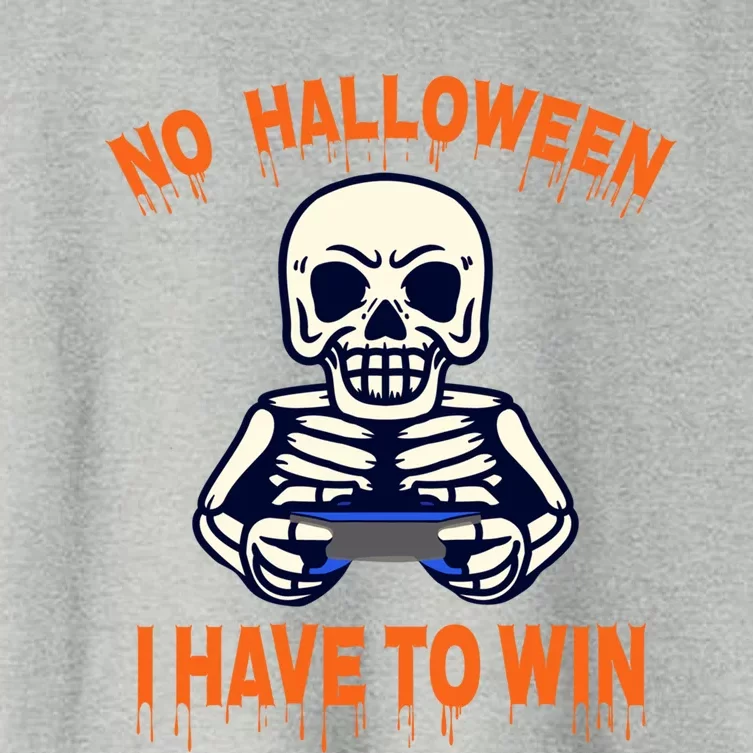 Halloween Skeleton Gamer Funny Gift Women's Crop Top Tee