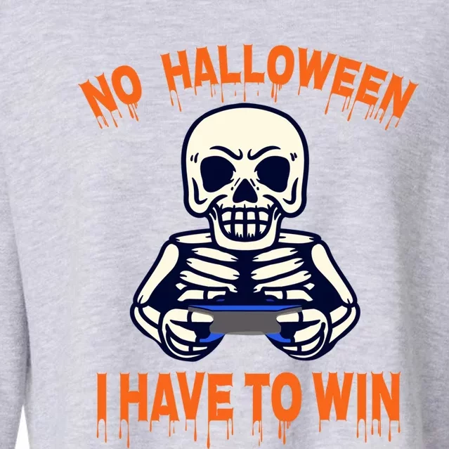 Halloween Skeleton Gamer Funny Gift Cropped Pullover Crew