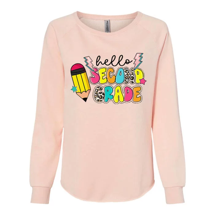 Hello Second Grade Team 2nd Grade Teacher Back To School Womens California Wash Sweatshirt