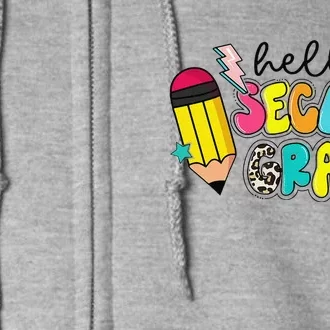 Hello Second Grade Team 2nd Grade Teacher Back To School Full Zip Hoodie