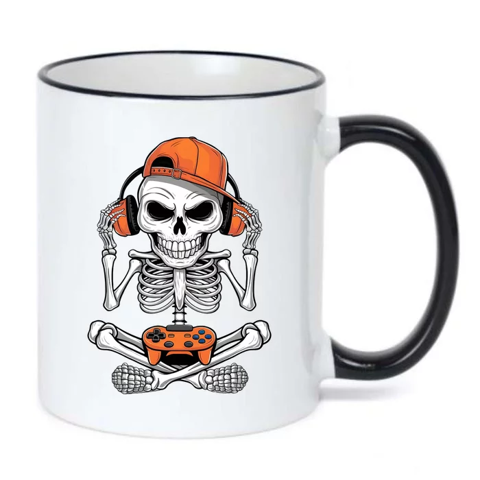 Halloween Skeleton Gamer Video Gaming Black Color Changing Mug