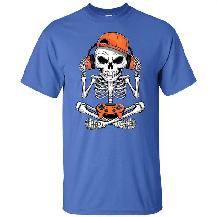 Halloween Skeleton Gamer Video Gaming Tall T-Shirt