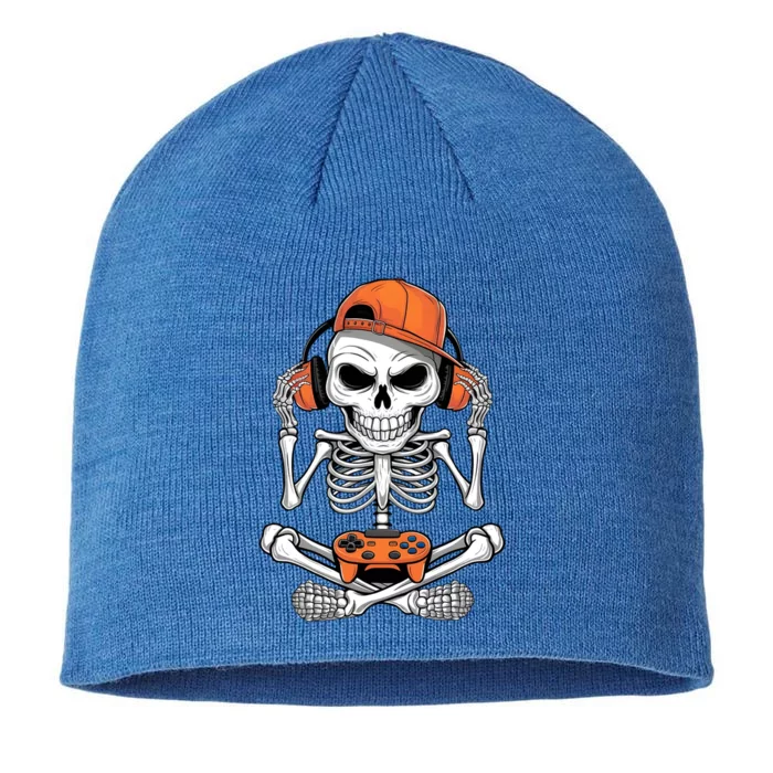 Halloween Skeleton Gamer Video Gaming 8 1/2in Sustainable Knit Beanie