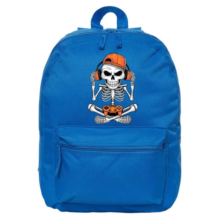 Halloween Skeleton Gamer Video Gaming 16 in Basic Backpack