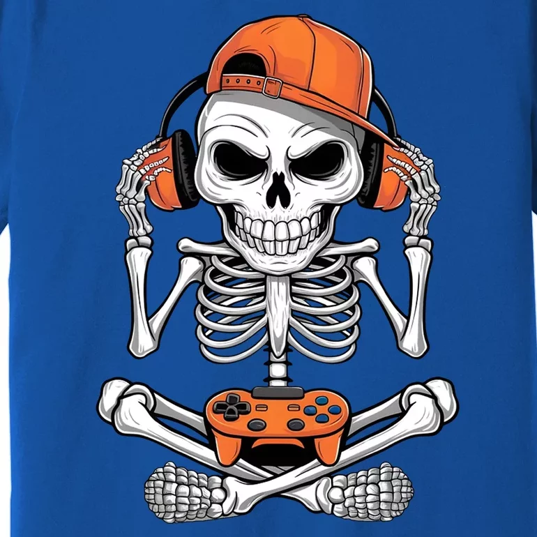 Halloween Skeleton Gamer Video Gaming Premium T-Shirt