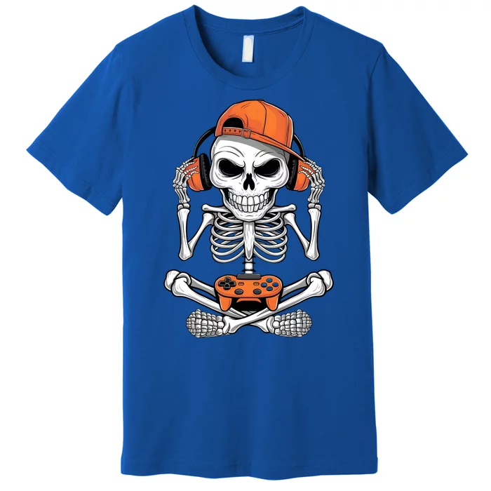 Halloween Skeleton Gamer Video Gaming Premium T-Shirt