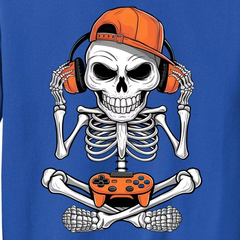 Halloween Skeleton Gamer Video Gaming Tall Sweatshirt