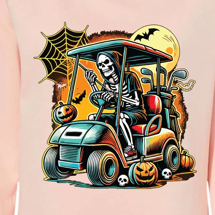 Halloween Skeleton Golf Cart Womens California Wash Sweatshirt