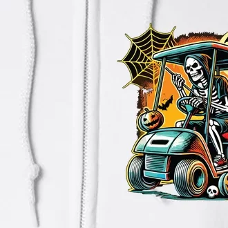 Halloween Skeleton Golf Cart Full Zip Hoodie