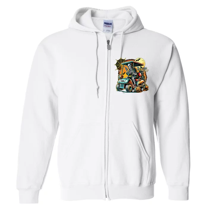 Halloween Skeleton Golf Cart Full Zip Hoodie