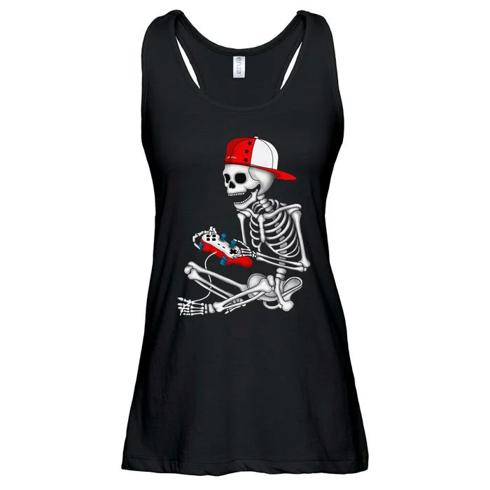 Halloween Skeleton Gamer Video Gaming Gift Ladies Essential Flowy Tank