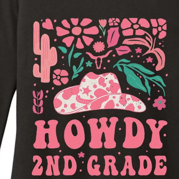 Howdy Second Grade Western Cow 2nd Grade Squad Teacher Womens CVC Long Sleeve Shirt