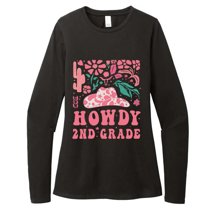 Howdy Second Grade Western Cow 2nd Grade Squad Teacher Womens CVC Long Sleeve Shirt