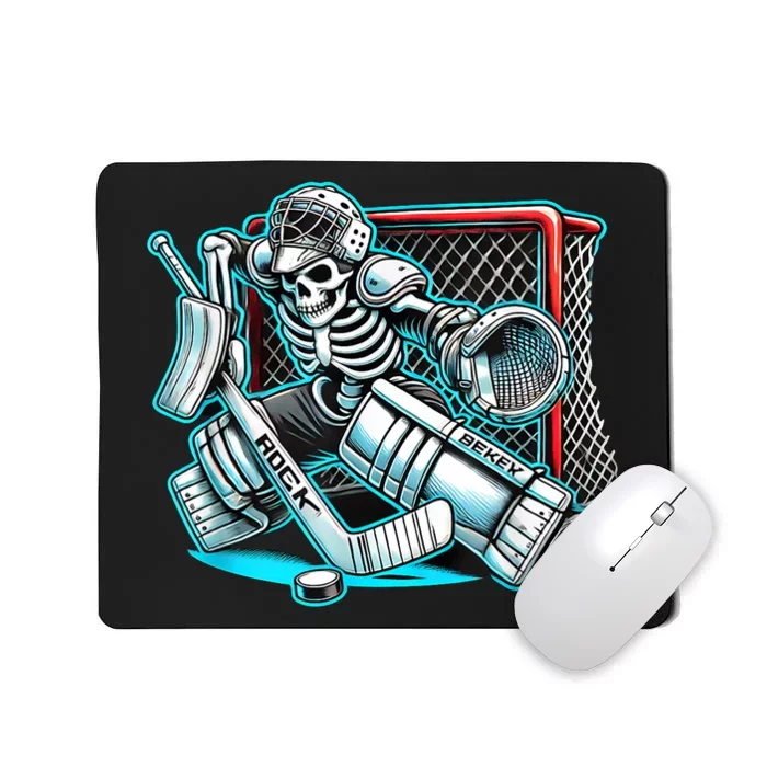 Halloween Skeleton Goalie Hockey Goals Gift Mousepad