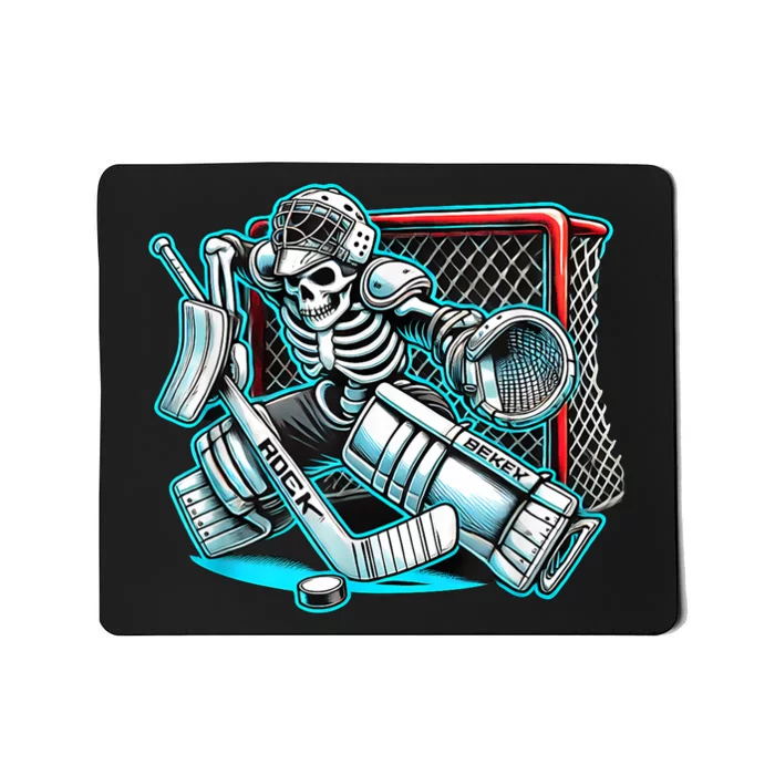 Halloween Skeleton Goalie Hockey Goals Gift Mousepad