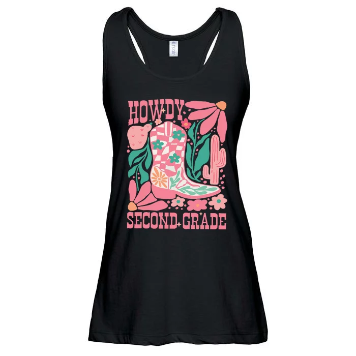 Howdy Second Grade Western 2nd Grade Teacher Cowboy Cowgirl Ladies Essential Flowy Tank