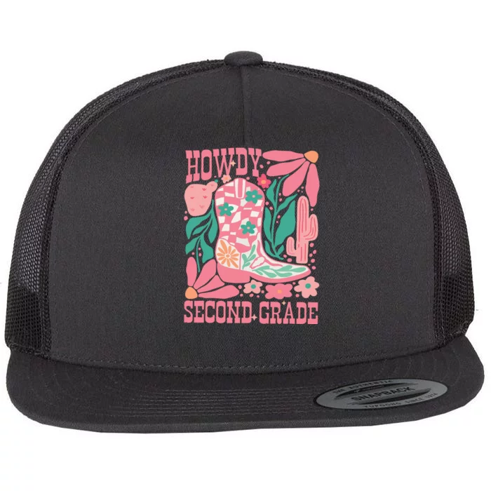 Howdy Second Grade Western 2nd Grade Teacher Cowboy Cowgirl Flat Bill Trucker Hat