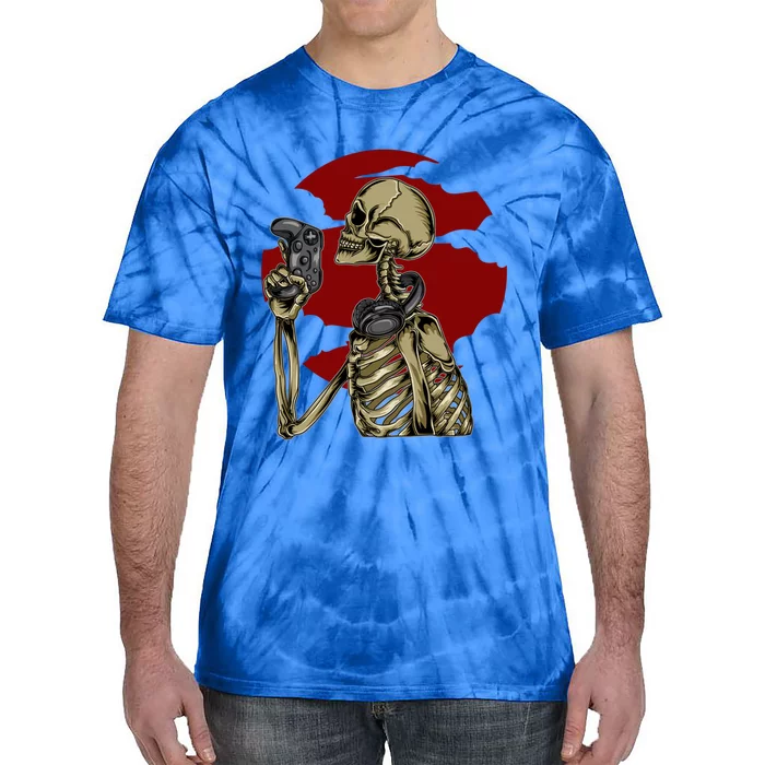 Halloween Skeleton Gamer Cute Gift Tie-Dye T-Shirt