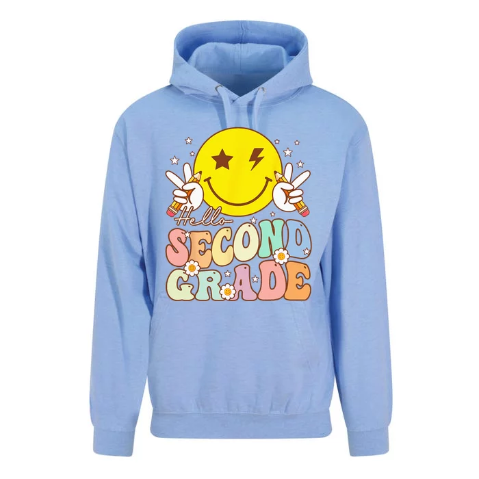 Hello Second Grade Funny Smile Face 2nd Grade Back To School Unisex Surf Hoodie