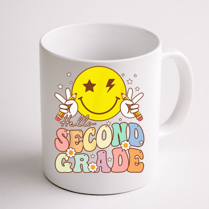 Hello Second Grade Funny Smile Face 2nd Grade Back To School Front & Back Coffee Mug