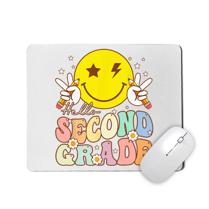 Hello Second Grade Funny Smile Face 2nd Grade Back To School Mousepad