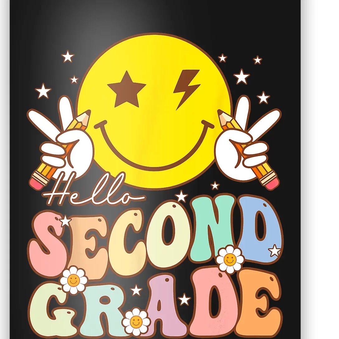 Hello Second Grade Funny Smile Face 2nd Grade Back To School Poster