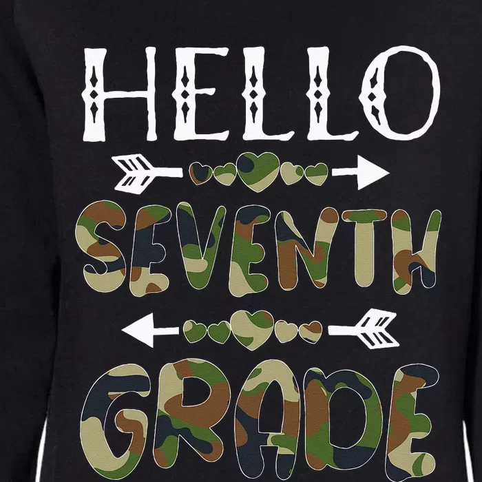 Hello Seventh Grade Back To School 1st Day Camo Teachers Womens California Wash Sweatshirt