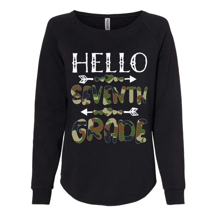 Hello Seventh Grade Back To School 1st Day Camo Teachers Womens California Wash Sweatshirt