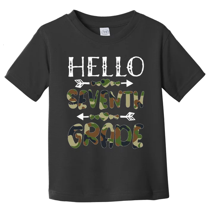 Hello Seventh Grade Back To School 1st Day Camo Teachers Toddler T-Shirt