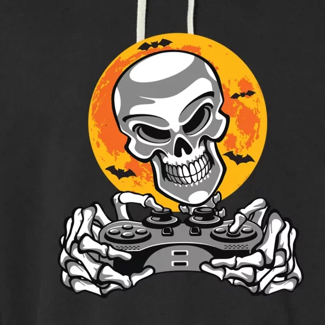 Halloween Skeleton Gamer Video Gaming Teens Gift Garment-Dyed Fleece Hoodie